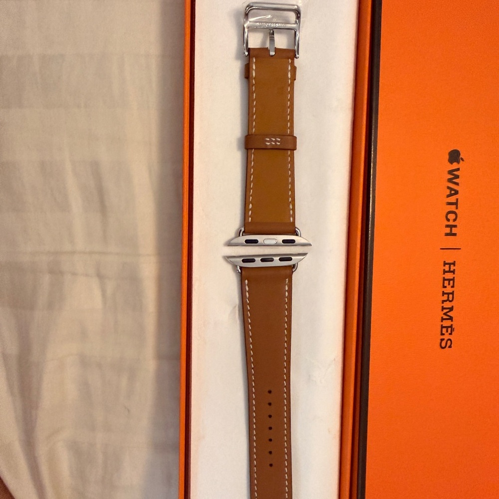 Hermès Paris Gold Swift Leather Apple Watch 42” Band (Strap only)